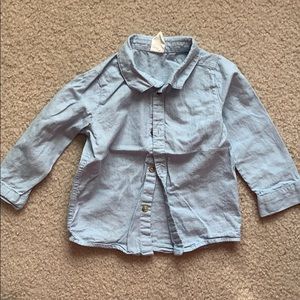Blue button up boy shirt